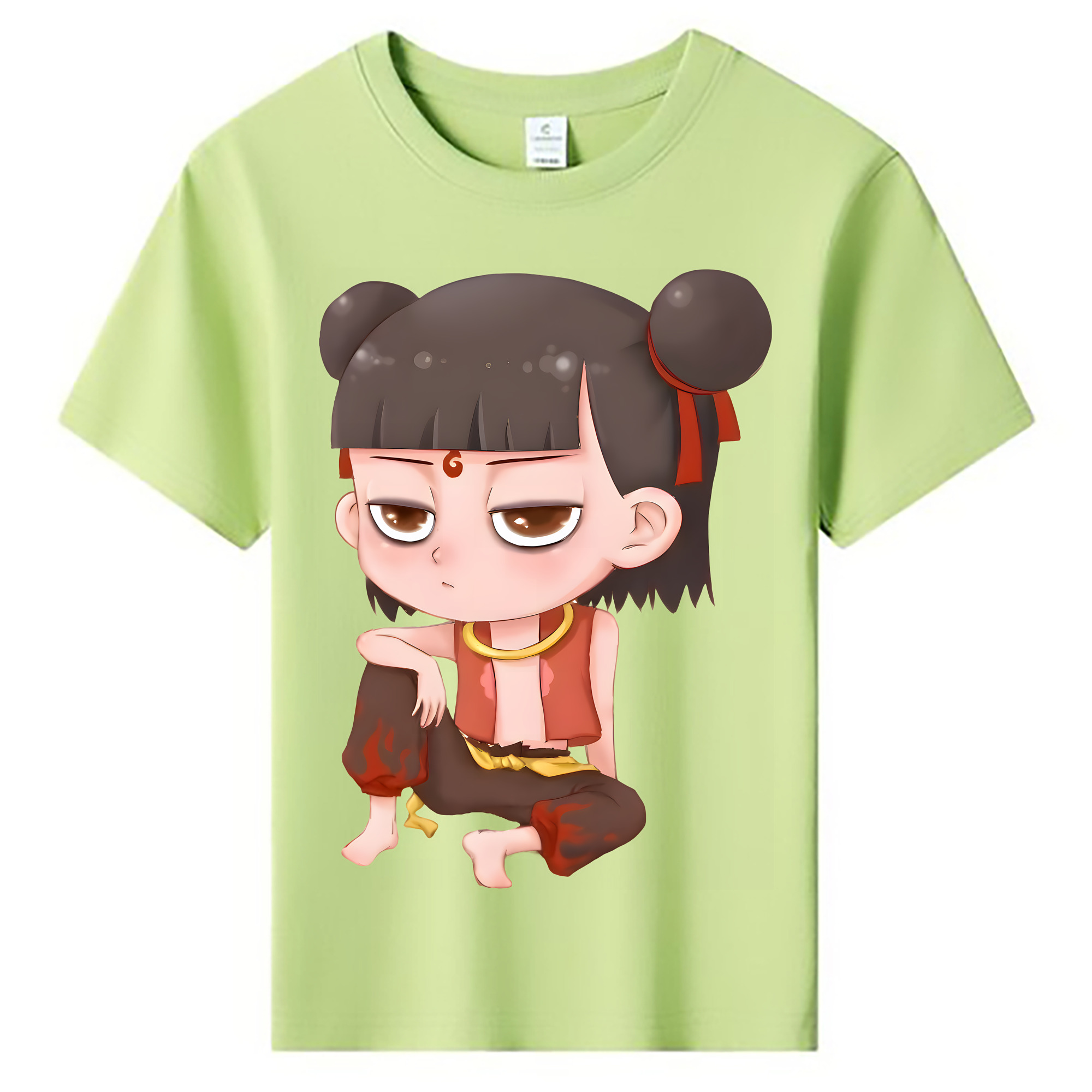 （画像用） Ne Zha 2 ナタ 魔童の大暴れ 綿100％キッズTシャツ（フロントプリント）